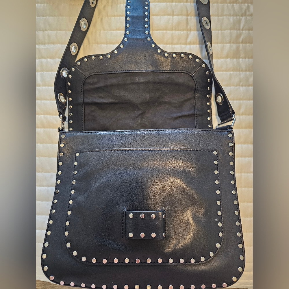 Rebecca Minkoff Black Studded Leather Shoulder Bag - Picture 5 of 8